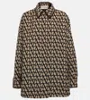 Valentino Logo Jacquard Canvas Shirt Jacket In Beige