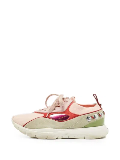Pre-owned Valentino Garavani Heroes Lace-up Fastening Sneakers In Pink