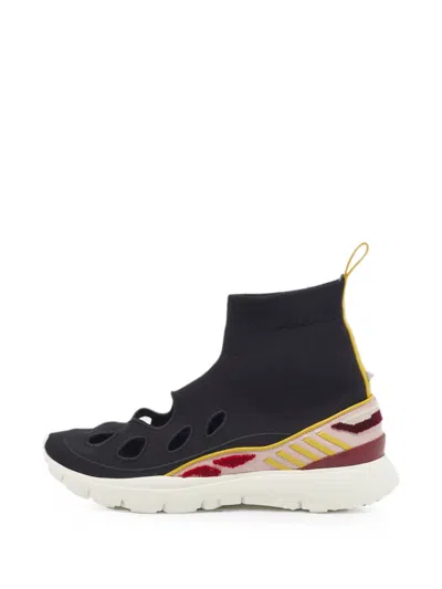 Pre-owned Valentino Garavani Heroes Tribe Cutout Sneakers In Black