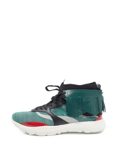 Pre-owned Valentino Garavani Heroes Tribe High-top Sneakers In Green