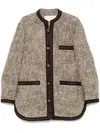 Valentino Crewneck Jacket Contrast Trim In Brown