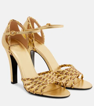 VALENTINO GARAVANI HI DOLLY 105 BRAIDED LEATHER PUMPS