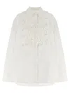 Valentino Poplin Floral Button-front Shirt With Lasercut Bib