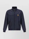 Valentino High Collar Bomber Jacket With Side Pockets In Blue