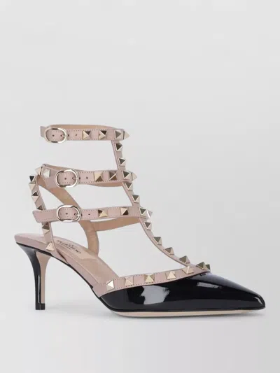 Valentino Garavani High Heel Pumps Patent Pointed Toe Straps In Pink