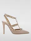 Valentino Rockstud Caged 100 Leather Pump In 粉末色