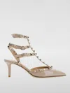 Valentino Patent Leather Studded Pointed Pump In Puder