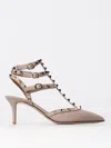 Valentino Rockstud-embellished Pointed Pumps In Dust