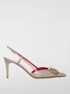 Valentino Womens Blush Vlogo 80 Pointed-toe Leather Slingback Courts In Dust