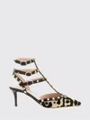 Valentino Rockstud Pumps With Straps In Pony-effect Calfskin 100mm In Multi