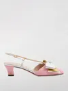 Valentino Scarpe Con Tacco Bowow In Tessuto Rosa Donna In Nude