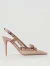 Valentino Rockstud Bow Slingback Pumps In Pink