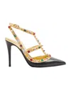 Valentino Rockstud Pumps With Strap In Black/bronze
