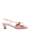 Valentino Scarpe Con Tacco Bowow In Tessuto Rosa Donna In Multicolor