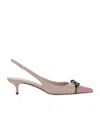 Valentino Women's Destal Nude Shoe Pink Toe With Black Bow In Nude