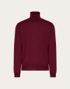 Valentino High-neck Wool Jumper With Vlogo Signature Embroidery In Maroon