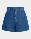 Valentino Denim Shorts With Back Pockets And Belt Loops In Denim