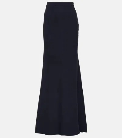 Valentino High-rise Silk Maxi Skirt In Blau