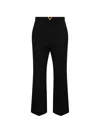 Valentino Tailored Trousers Belt Loops Gold Tone Detail In Black