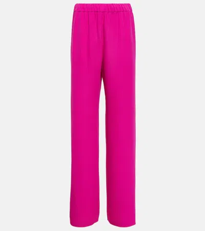 VALENTINO HIGH-RISE SILK PALAZZO PANTS