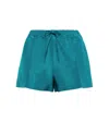 Valentino Drawstring-waist Pressed-crease Shorts In Grün