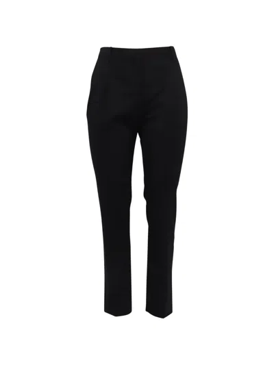 Pre-owned Valentino High-rise Slim-fit Trousers In Black