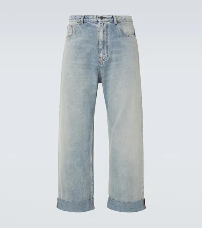 Valentino High-rise Straight Jeans In Blue