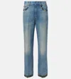 Valentino Straight-fit Denim Pants With Colorful Embellishments In Blue