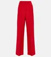 Valentino Silk And Wool-blend Crepe Straight-leg Pants In Red