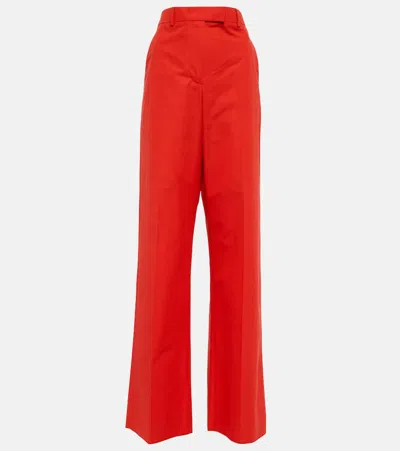 Valentino Red Creased Trousers