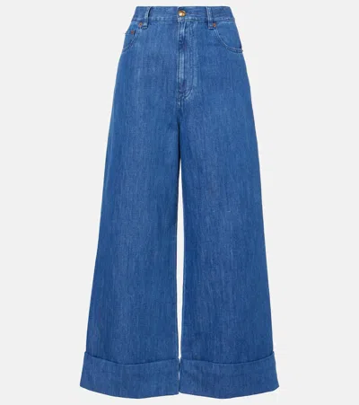 VALENTINO HIGH-RISE WIDE-LEG JEANS