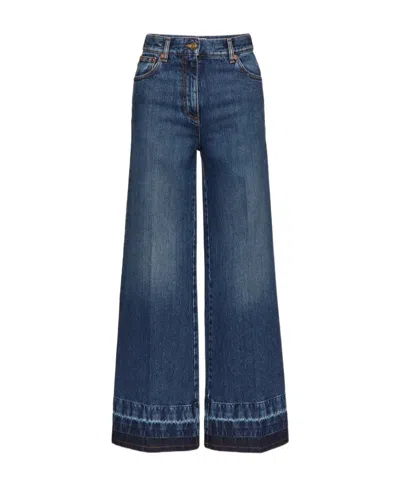 VALENTINO VALENTINO	LOGO PLAQUE WIDE LEG JEANS