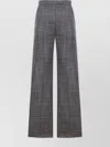 Valentino High-rise Wide-leg Trousers Featuring Pockets In Gray