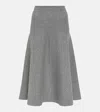Valentino High-rise Wool-blend Midi Skirt In Grey