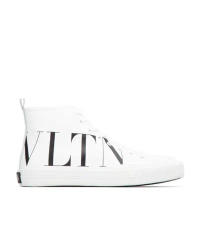 Valentino Garavani High-top Laced Sneakers In White