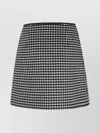 Valentino High Waist Checkered Skirt Bow Detail In Black