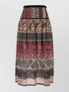 Valentino High Waist Cotton Blend Skirt In Multi