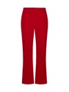 Valentino Garavani Silk Cady Trousers With Tailored Silhouette In Red