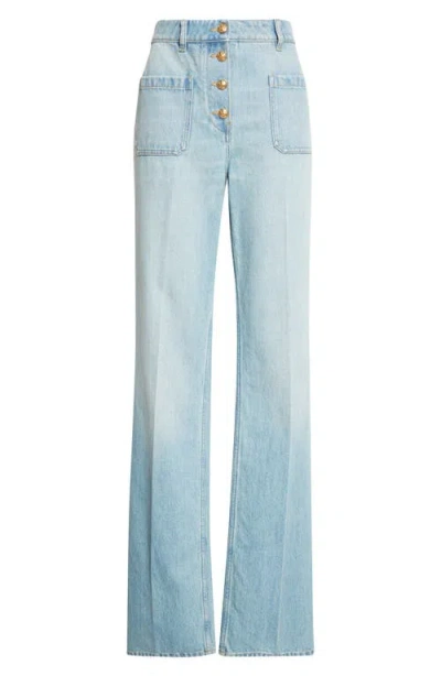 Valentino High Waist Denim Straight Leg Jeans In Multi
