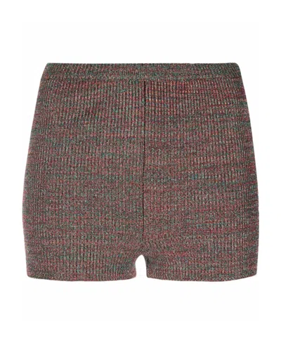 Valentino High Waist Knitted Shorts In Brown