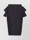 Valentino Couture Crepe High-waisted Skirt With Ruffle Detail