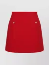 Valentino High Waist Skirt Heart-shaped Buttons In Red