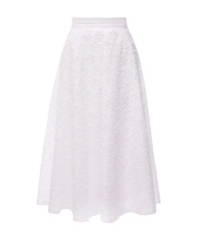 Valentino High Waist Skirt In White