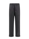 Valentino Men Virgin Wool Trouser With Fold At The Bottom In Grey