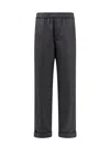 Valentino Men Virgin Wool Trouser With Fold At The Bottom In Grey