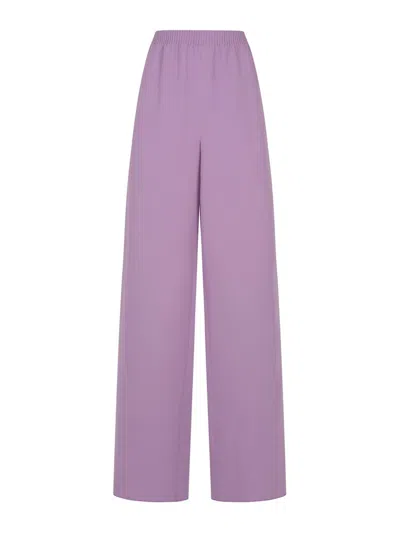 Valentino High Waist Straight Leg Trousers In Purple