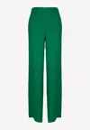 Valentino High-waist Tailored Silk Pants