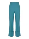 Valentino Women's Wide Camal Turquoise Cropped Pants In Blue