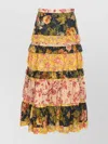Valentino Multicolor Apres Lhiver Tiered Skirt In Multi