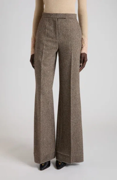 Valentino Flared Leg Trousers Featuring Back Pockets In Brown